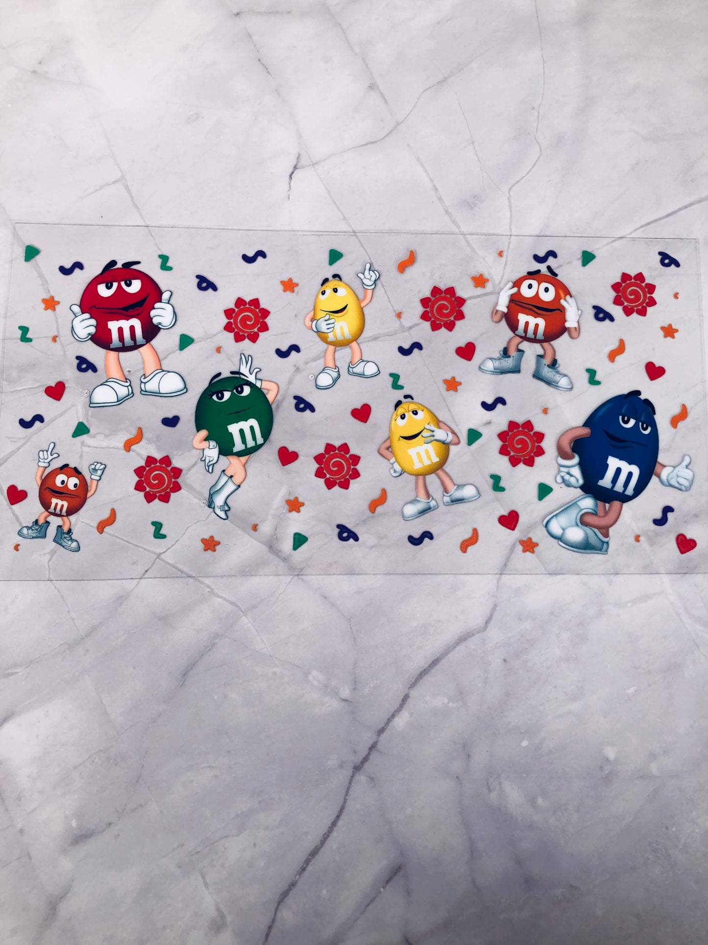 M&Ms 16oz UV DTF Cup Wrap Transfer Sticker