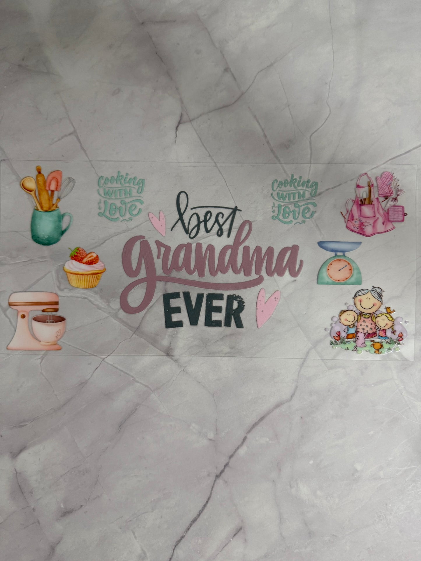 Best grandma 16oz UV DTF Cup Wrap Transfer Sticker