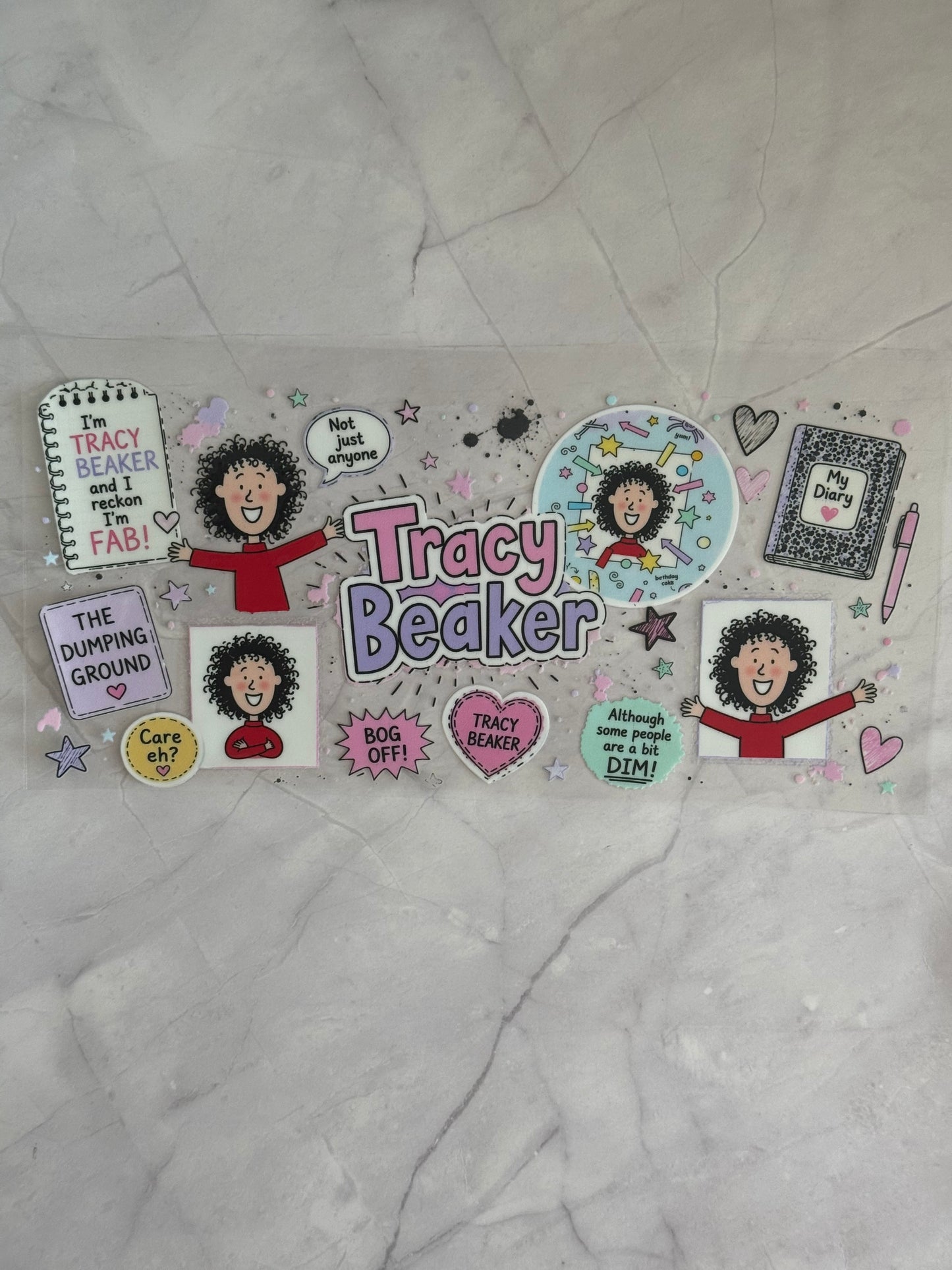 Tracy Beaker 16oz uv DTF wrap