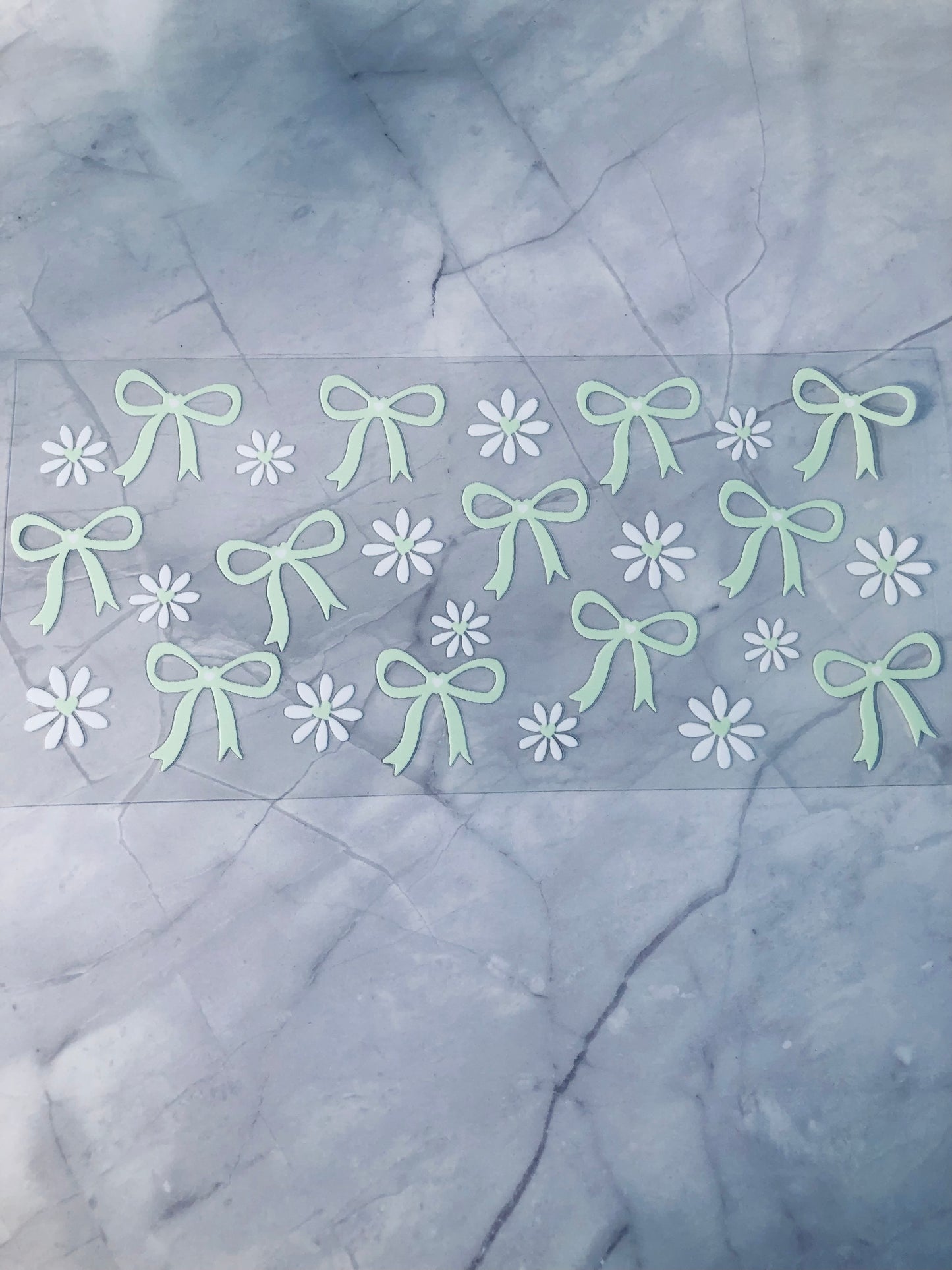 Green bows 16oz UV DTF Cup Wrap Transfer Sticker