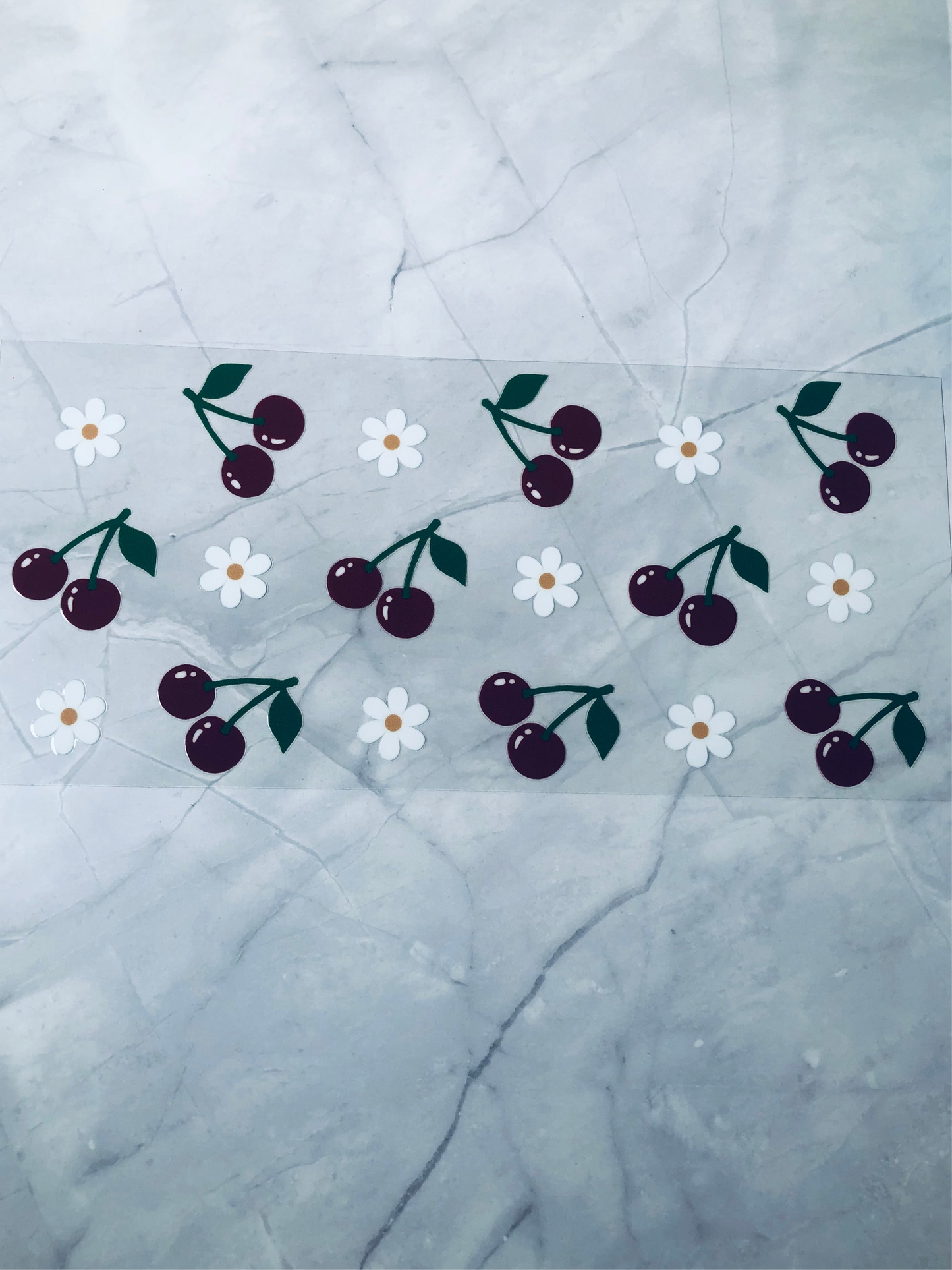 Red Cherries 16oz UV DTF Cup Wrap Transfer Sticker