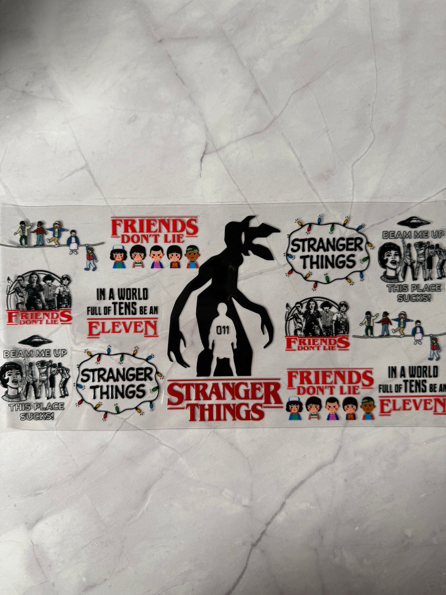 Stranger Things 16oz UV DTF Cup Wrap Transfer Sticker