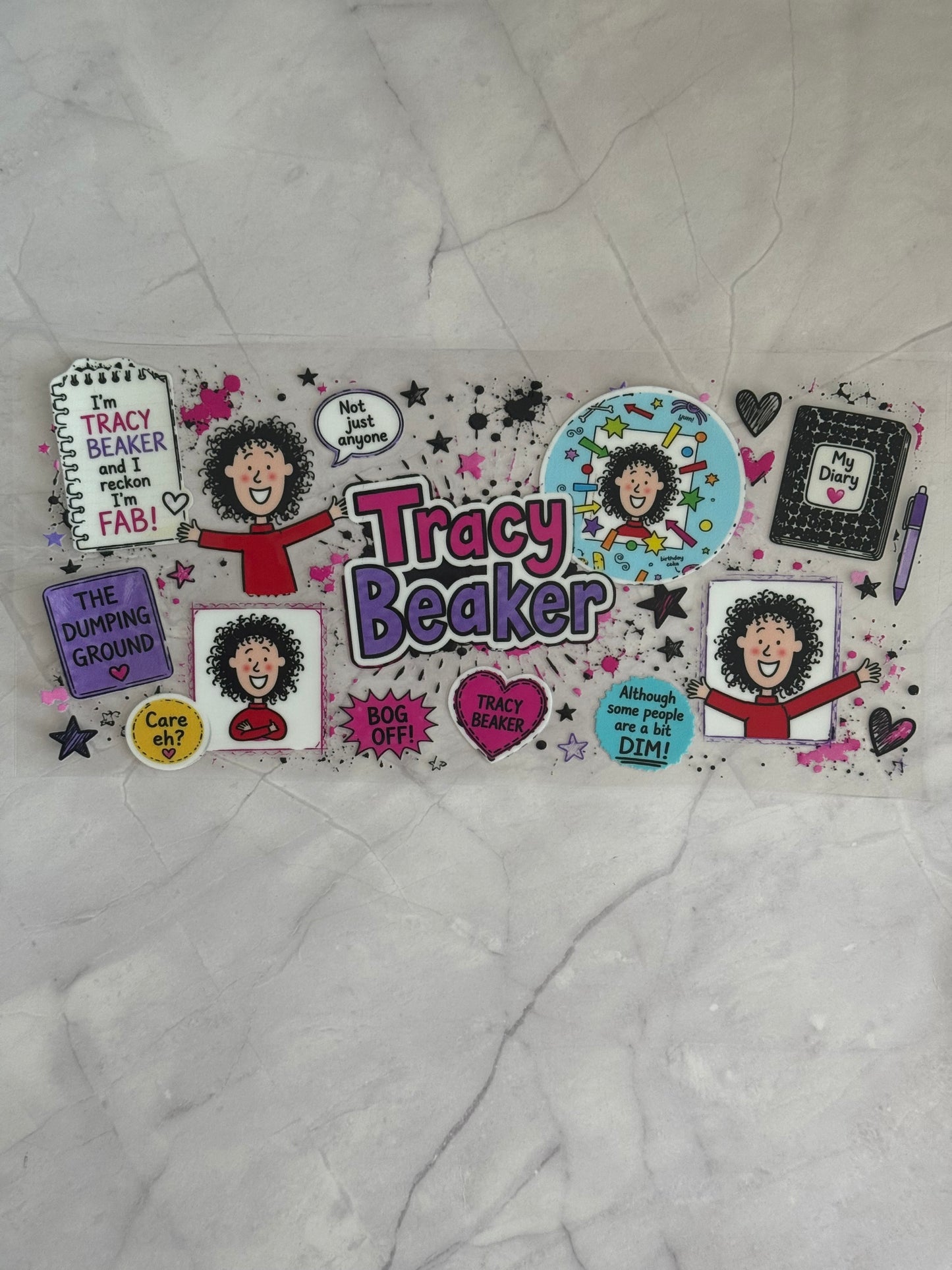 Tracy Beaker 16oz uv DTF wrap