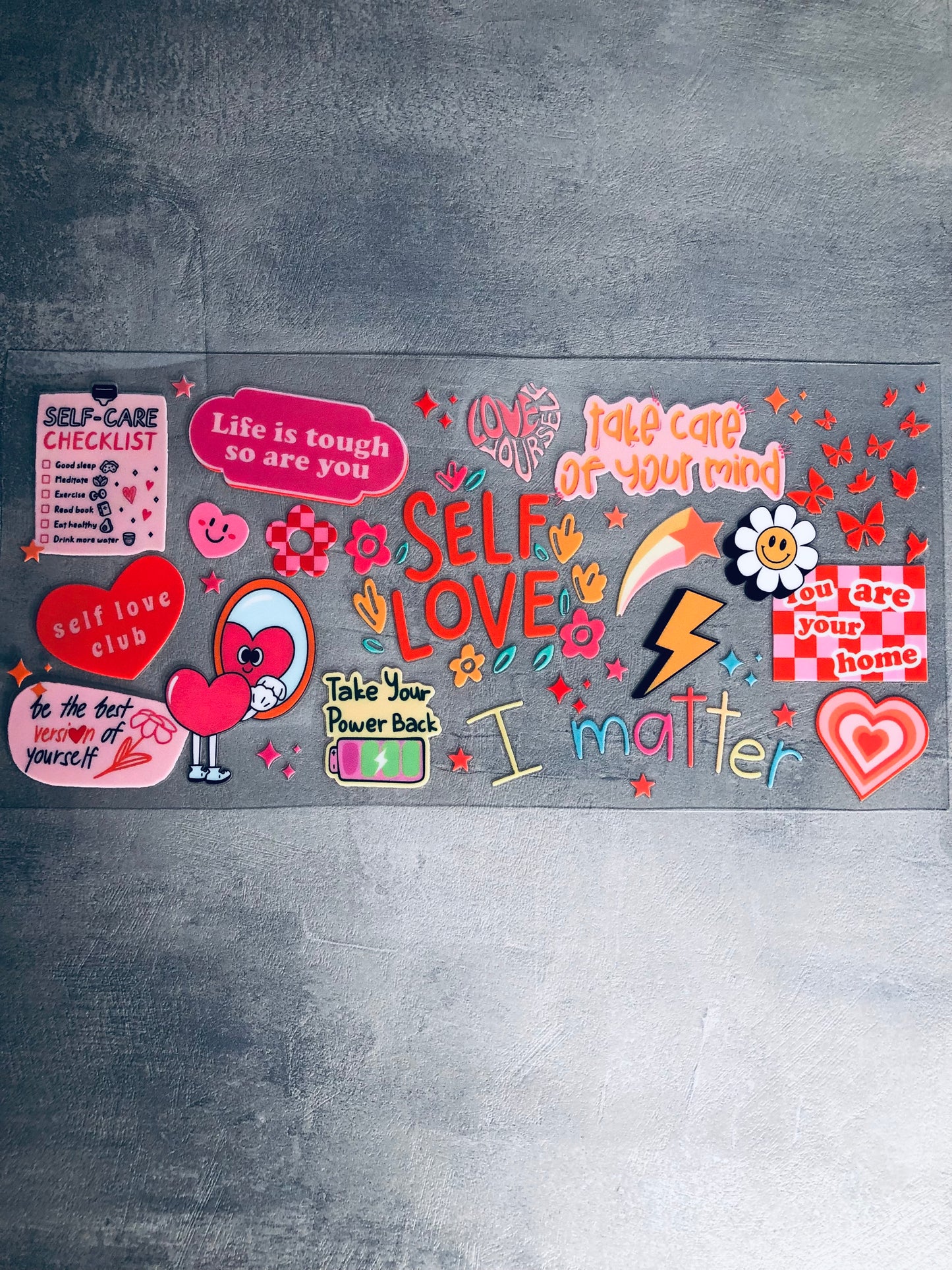 Self Love 16oz UV DTF Cup Wrap Transfer Sticker