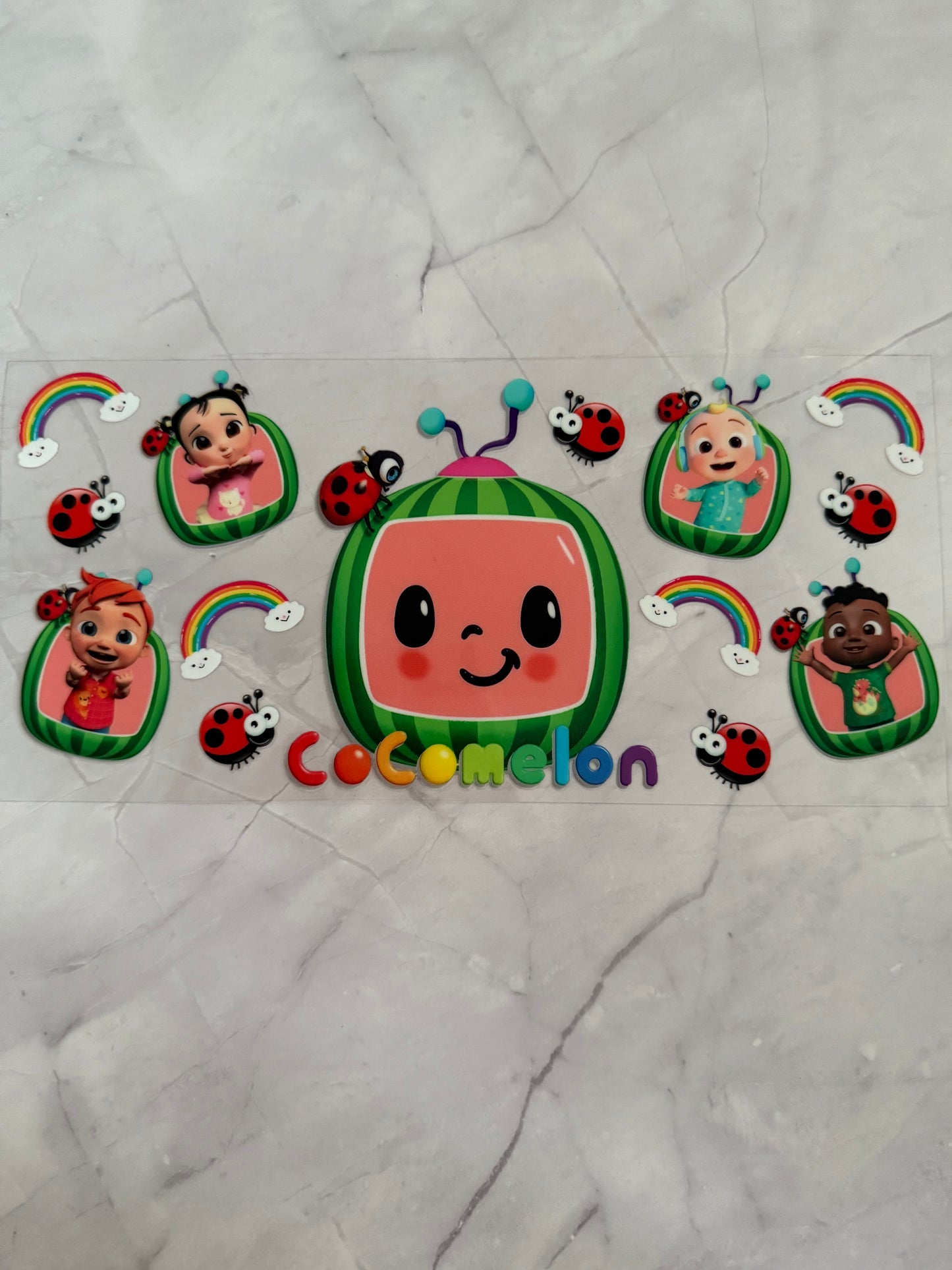 Cocomelon 16oz UV DTF Cup Wrap Transfer Sticker