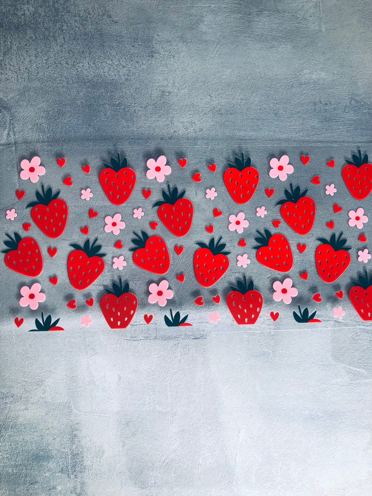 Strawberries 16oz UV DTF Cup Wrap Transfer Sticker