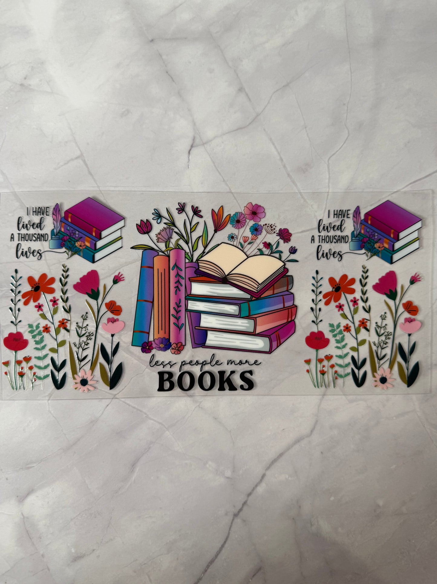 Books 16oz UV DTF Cup Wrap Transfer Sticker