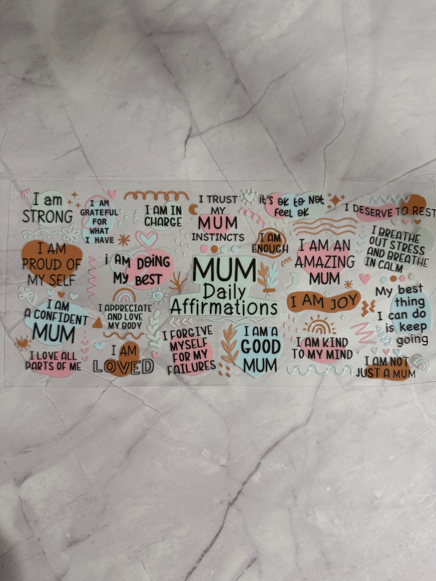 Mum affirmations 16oz UV DTF Cup Wrap Transfer Sticker