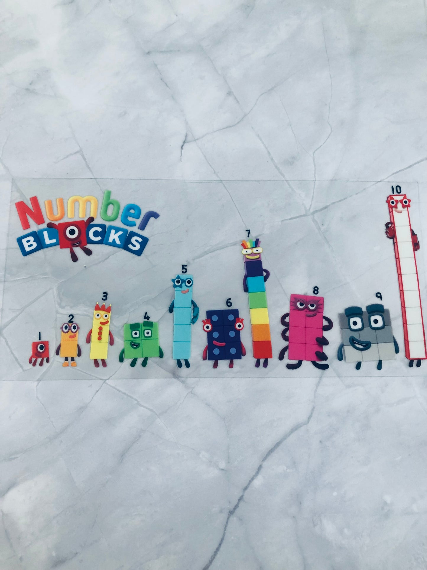 Number Blocks 16oz UV DTF Cup Wrap Transfer Sticker