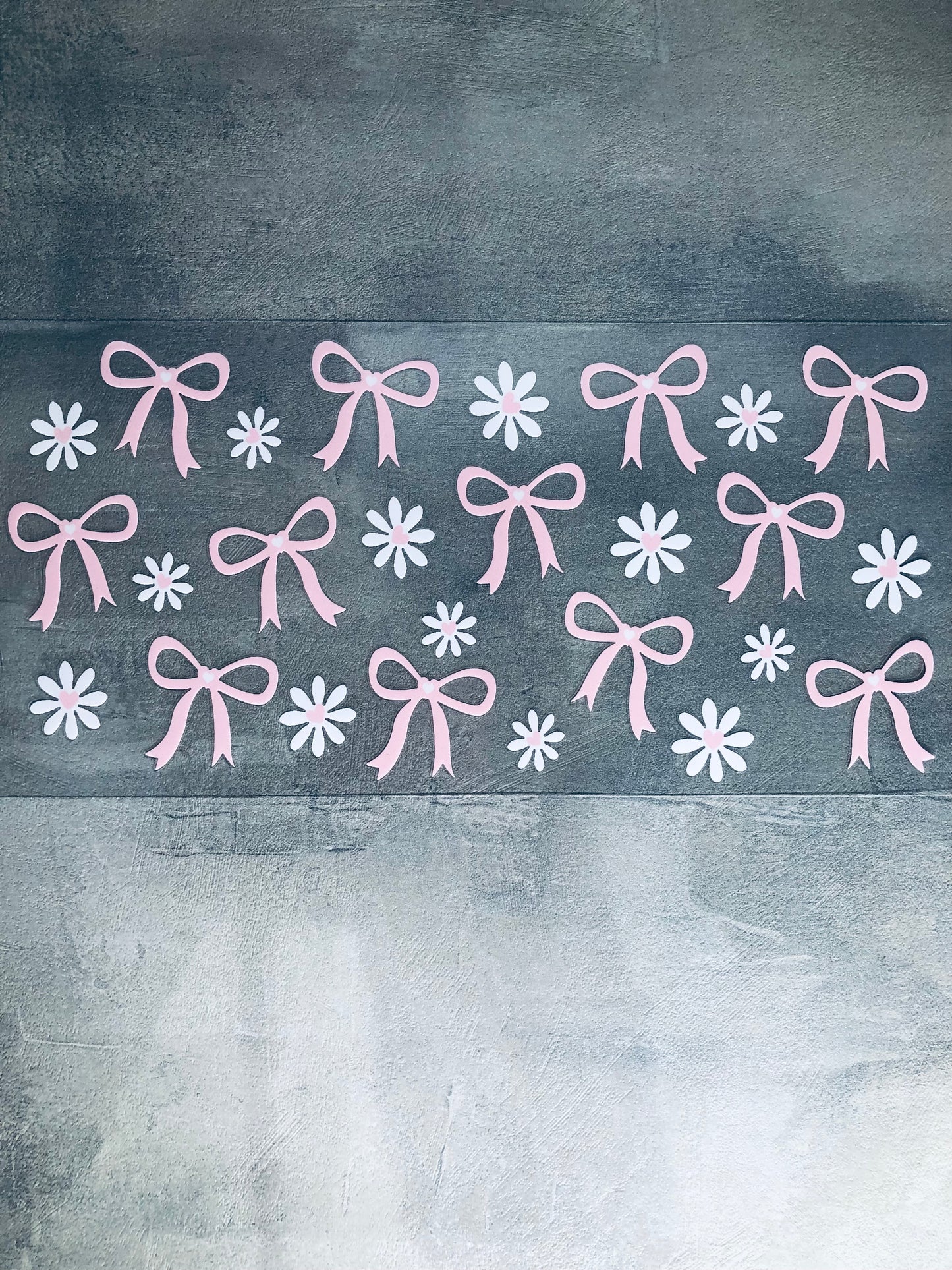 Daisy Bows 16oz UV DTF Cup Wrap Transfer Sticker