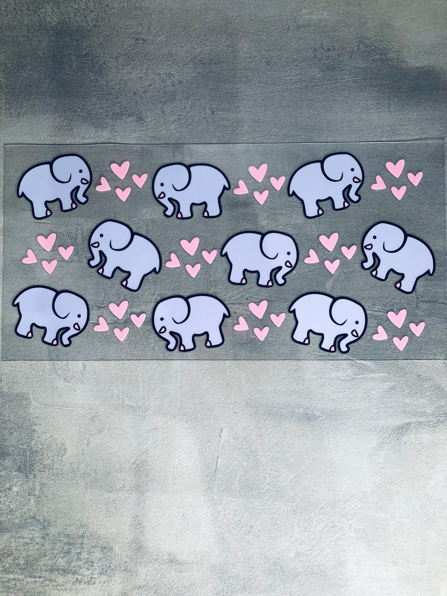 Elephants 16oz UV DTF Cup Wrap Transfer Sticker
