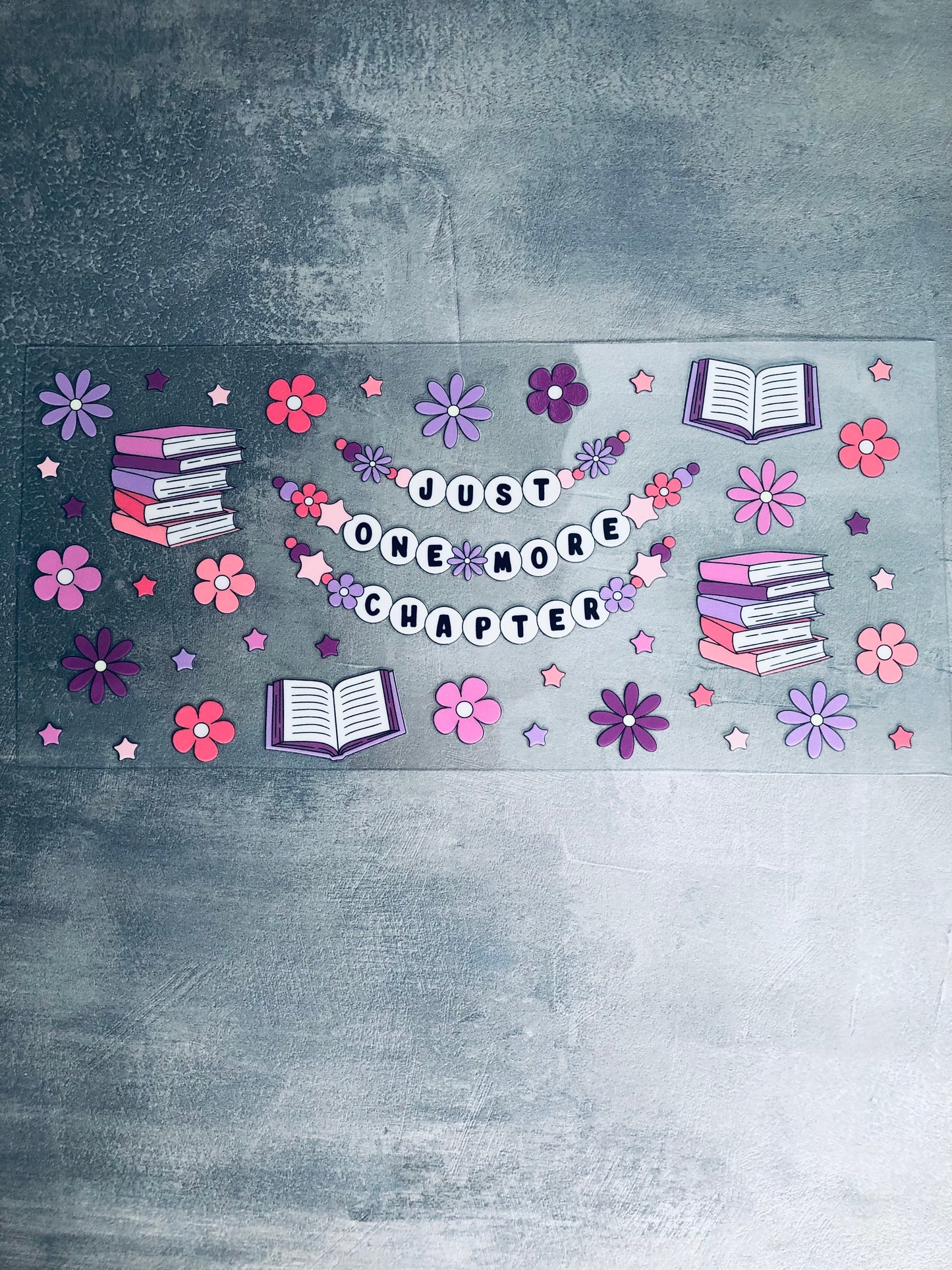 'Just One More Chapter' 16oz UV DTF Cup Wrap Transfer Sticker
