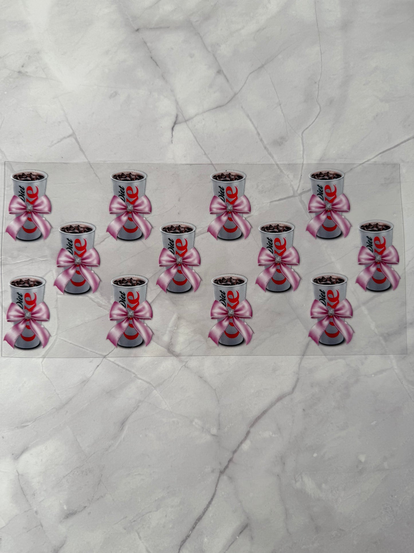 Diet Coke 16oz UV DTF Cup Wrap Transfer Sticker