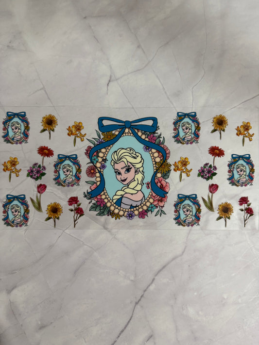 Elsa 16oz UV DTF Cup Wrap Transfer Sticker