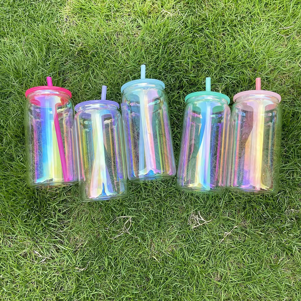16oz iridescent Shimmer Glass Libbey Cans