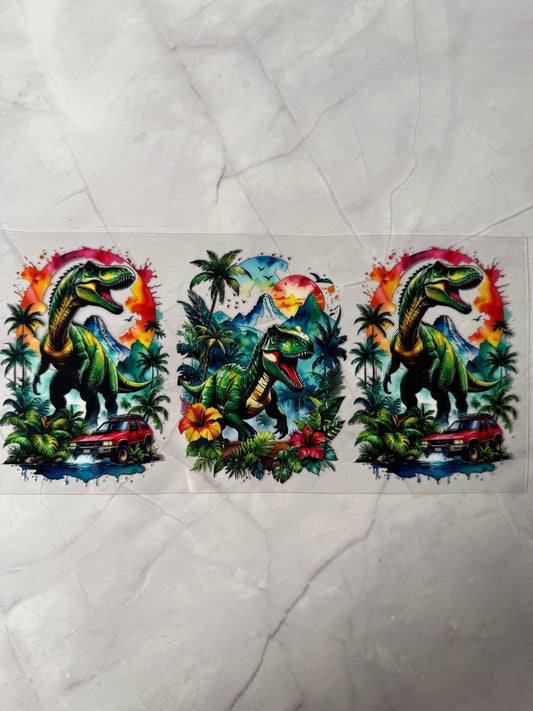 Dinosaur 16oz UV DTF Cup Wrap Transfer Sticker
