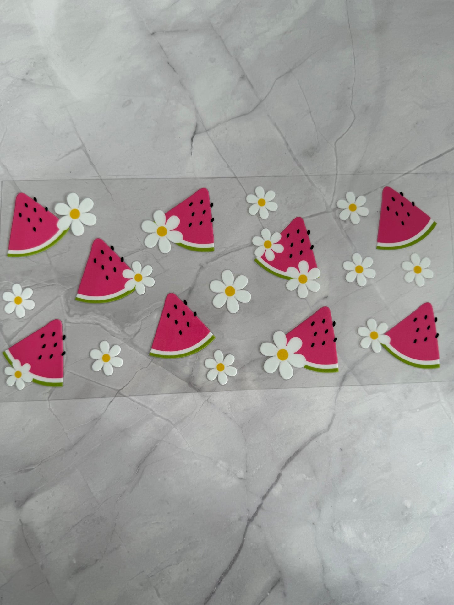 Pink watermelon 16oz UV DTF Cup Wrap Transfer Sticker