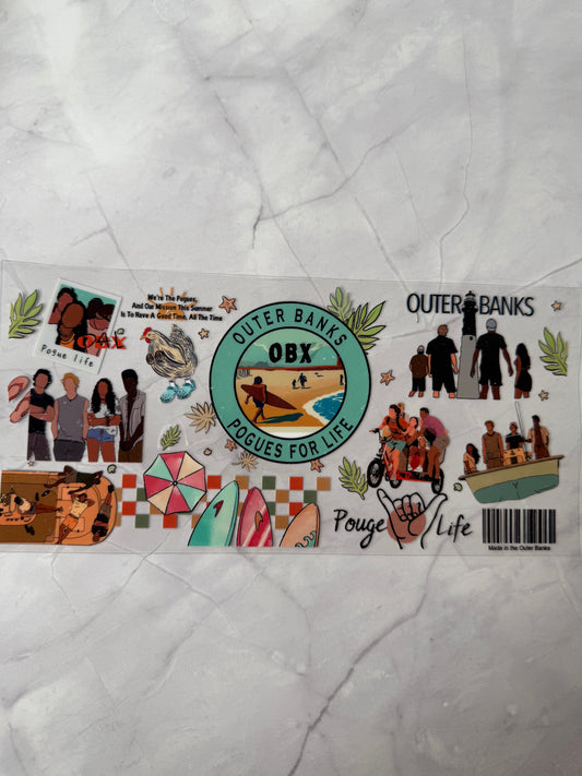 Outerbanks 16oz UV DTF Cup Wrap Transfer Sticker