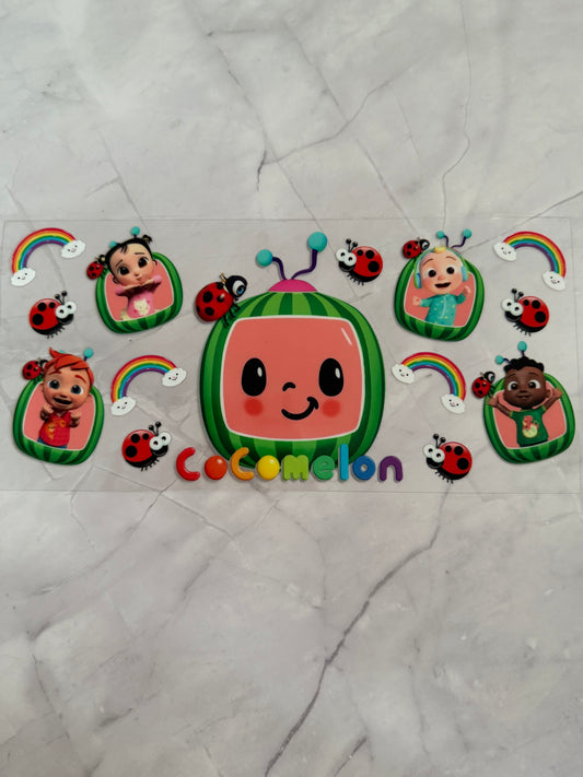 Cocomelon 16oz UV DTF Cup Wrap Transfer Sticker