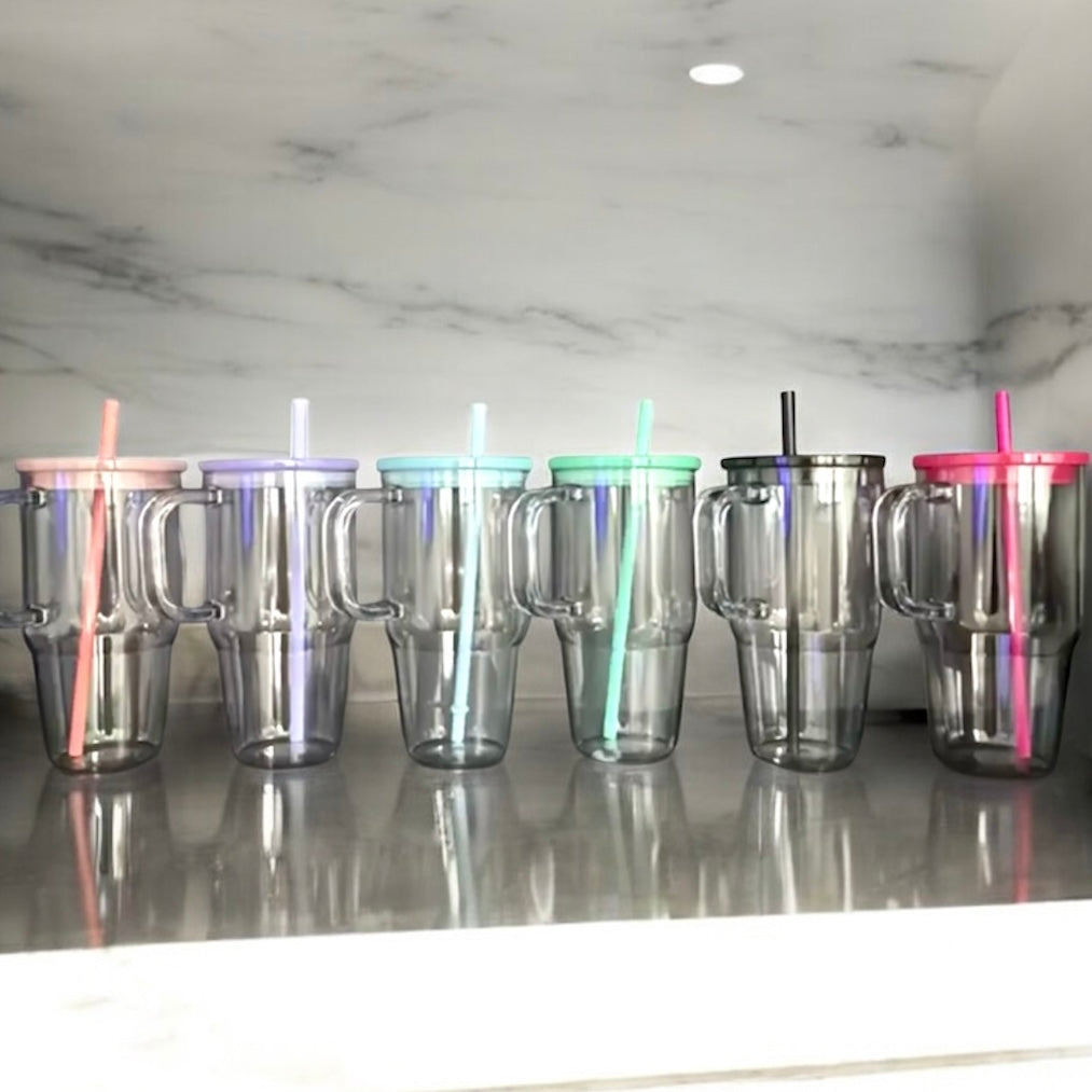 20oz Glass with matching straw