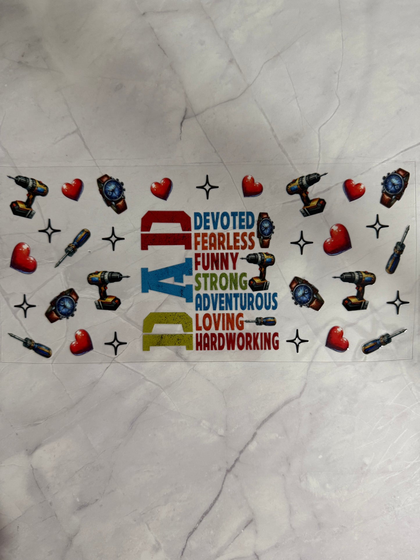 Dad 16oz UV DTF Cup Wrap Transfer Sticker
