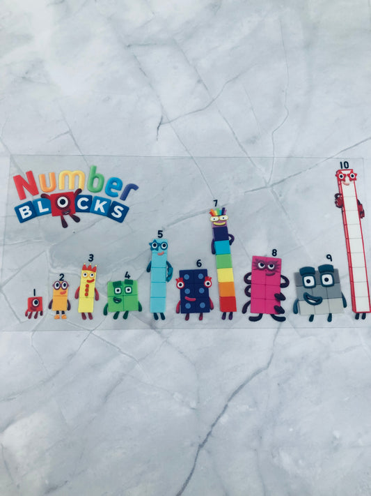 Number Blocks 16oz UV DTF Cup Wrap Transfer Sticker