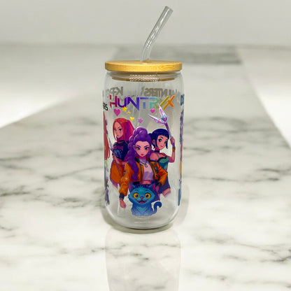 Kpop Demon Hunters 16oz Glass with Straw