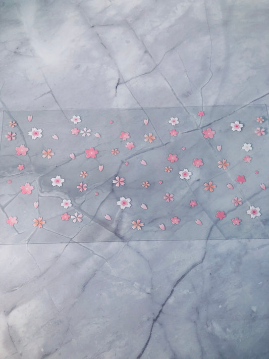 Flowers 16oz UV DTF Cup Wrap Transfer Sticker