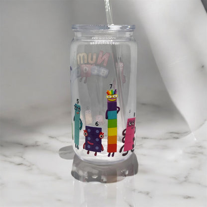 NumberBlocks Plastic Tumbler Cup Libbey Can with Straw