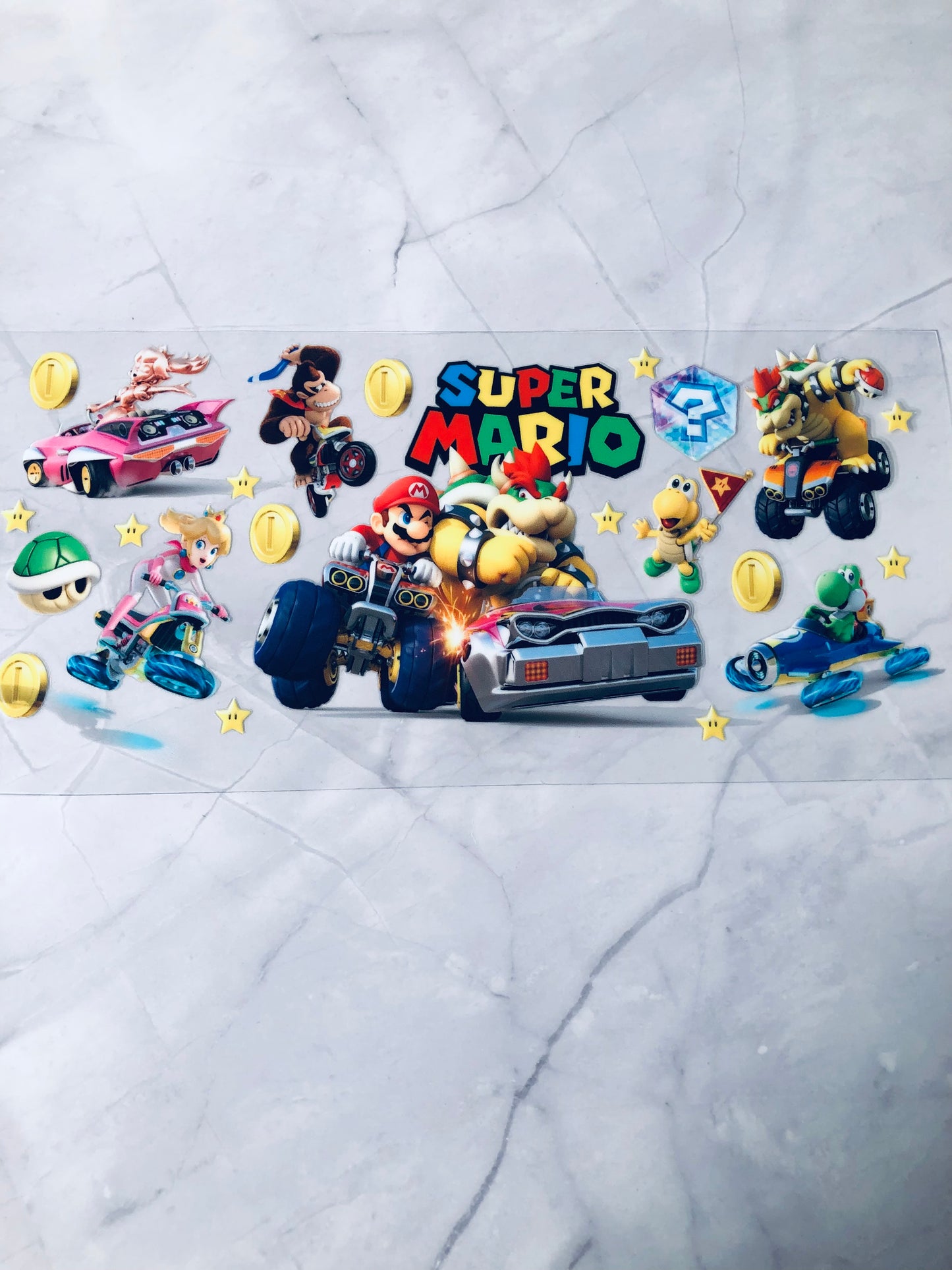 Super Mario 16oz UV DTF Cup Wrap Transfer Sticker