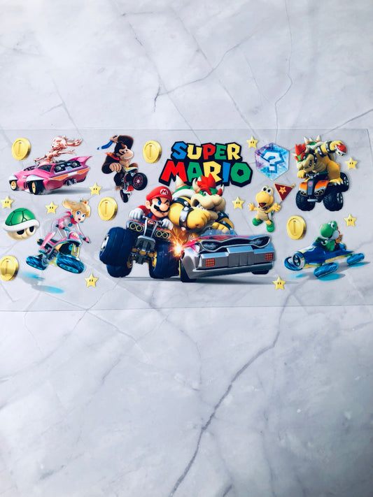 Super Mario 16oz UV DTF Cup Wrap Transfer Sticker