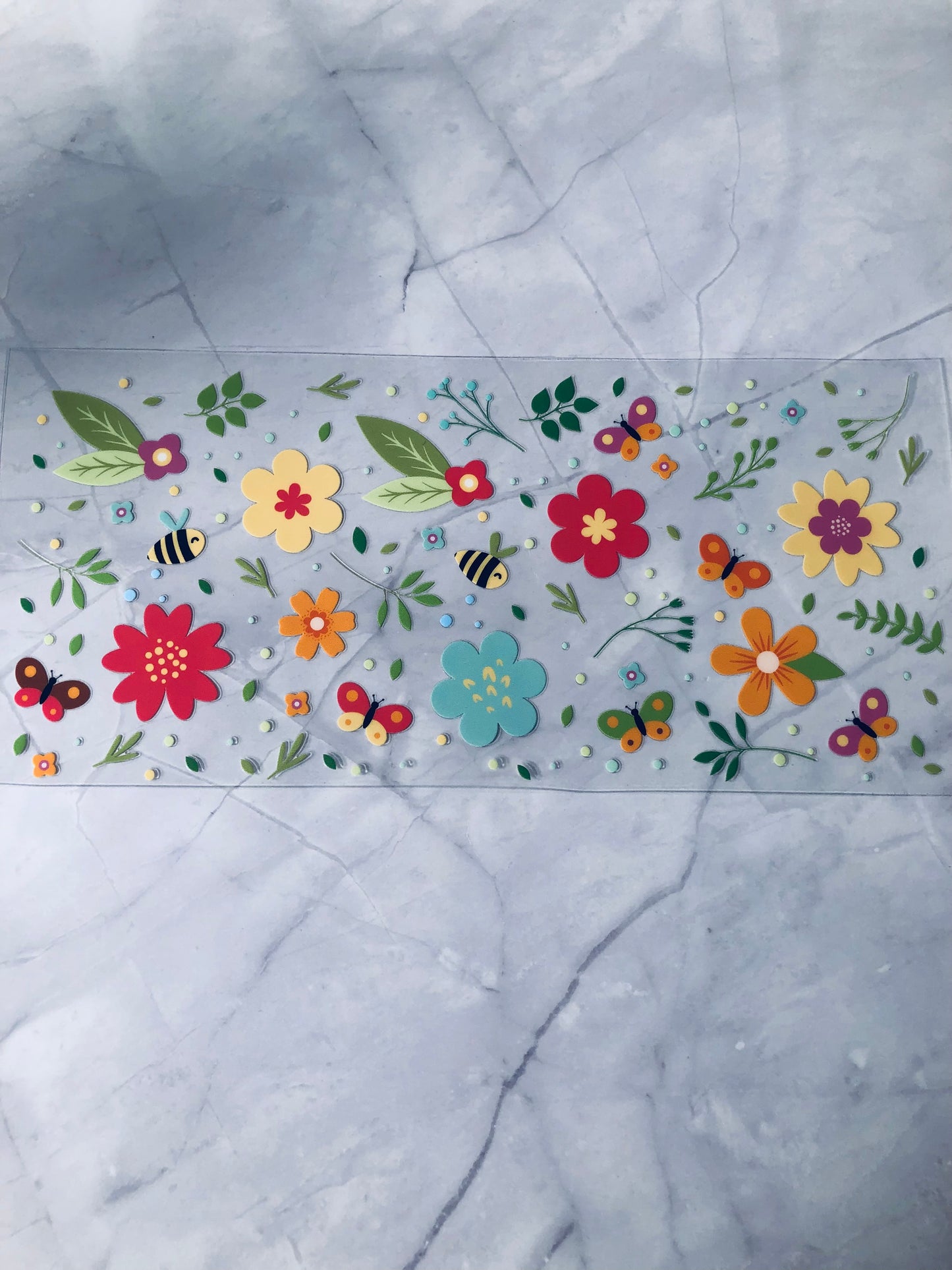 Flowers 16oz UV DTF Cup Wrap Transfer Sticker