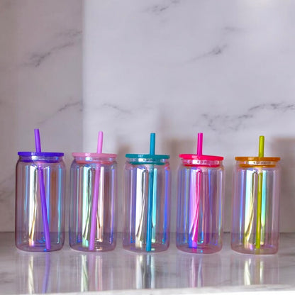 16oz iridescent Shimmer Glass Libbey Cans