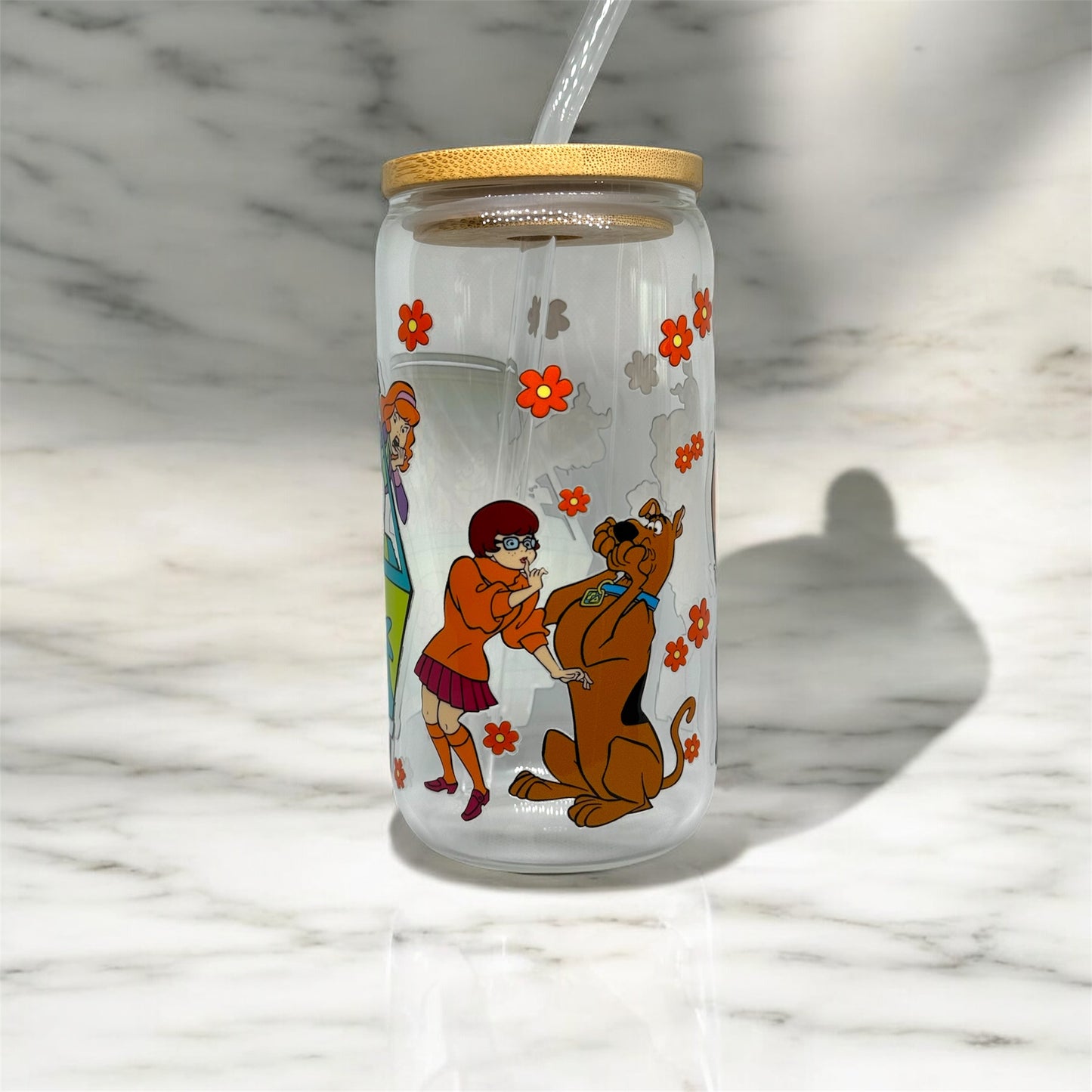 Scooby Doo 16oz Glass Cup With Straw