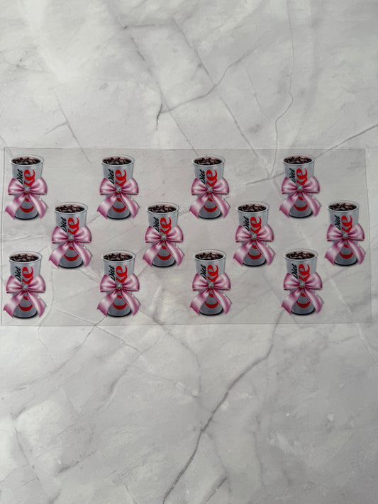 Diet Coke 16oz UV DTF Cup Wrap Transfer Sticker