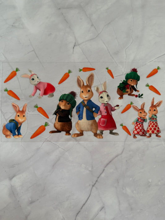 Peter Rabbit 16oz UV DTF Cup Wrap Transfer Sticker