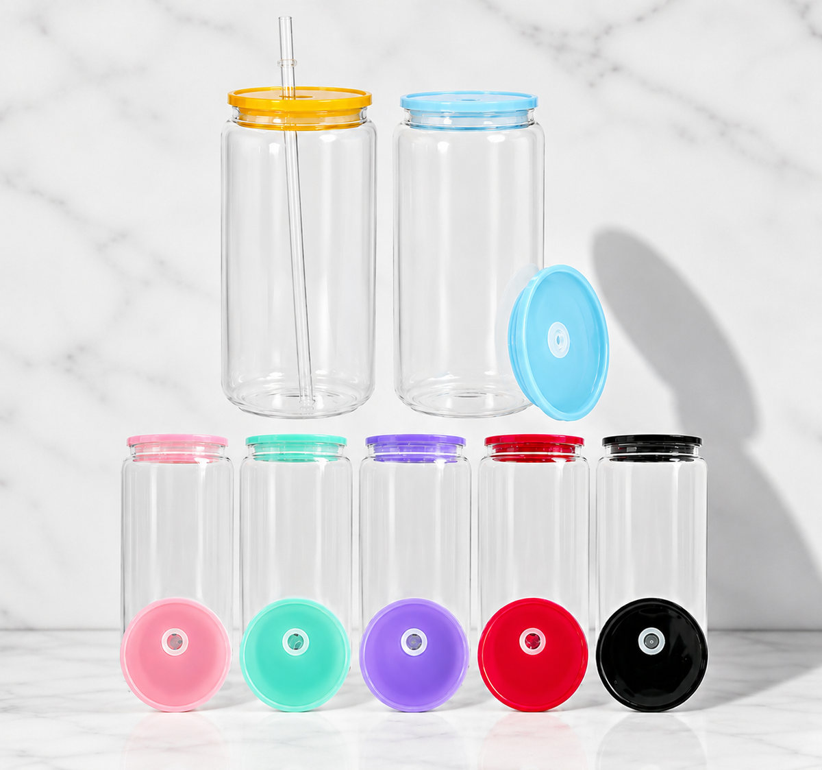16oz Plastic Cup with Clear Plastic Straw